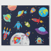 Roboter im Weltraum (Großbild) Schleifpapier Geschenkpapier (Flach)