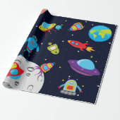 Roboter im Weltraum (Großbild) Schleifpapier Geschenkpapier (Ungerollt)