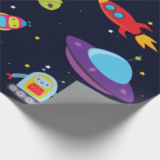 Roboter im Weltraum (Großbild) Schleifpapier Geschenkpapier (Ecke)