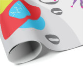 Roboter im Weltraum (Großbild) Schleifpapier Geschenkpapier (Rolleneckpunkt)