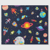 Roboter im Weltraum (MED. Bild-) Packpapier (Flach)