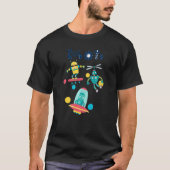 Roboter im Weltraum T-Shirt (Vorderseite)
