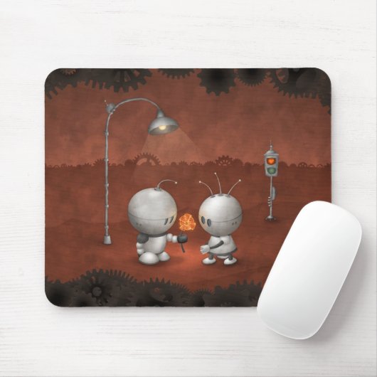 Roboter in der Liebe Mousepad (Mit Mouse)
