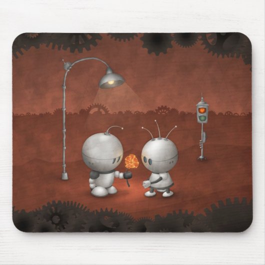 Roboter in der Liebe Mousepad (Vorne)