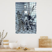 Roboter in einem Grillsaal Poster (Küche)