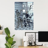 Roboter in einem Grillsaal Poster (Heimbüro)