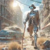 Roboter in Ghost Town Aufkleber (Vorderseite)