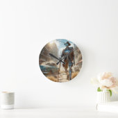 Roboter in Ghost Town Runde Wanduhr (Zuhause)