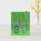 Roboter in Liebe Grußkarte Karte (Gelbe Blume)
