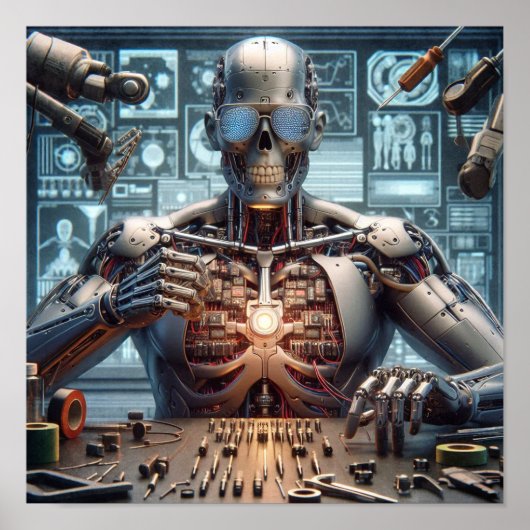 Roboter-Ingenieur Poster (Vorne)