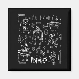 Roboter-Ingenieur-Techniker Lustiger Vintage-Robot Magnet
