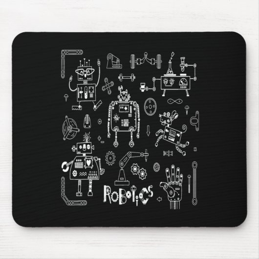 Roboter-Ingenieur-Techniker Lustiger Vintage-Robot Mousepad (Vorne)