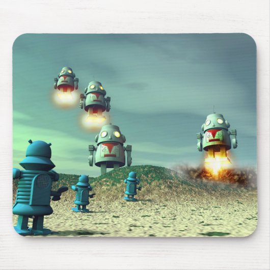 Roboter-Invasion von über V2 Mousepad (Vorne)