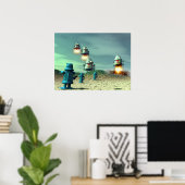 Roboter-Invasion von über V2 Poster (Heimbüro)