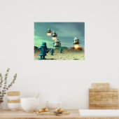 Roboter-Invasion von über V2 Poster (Küche)