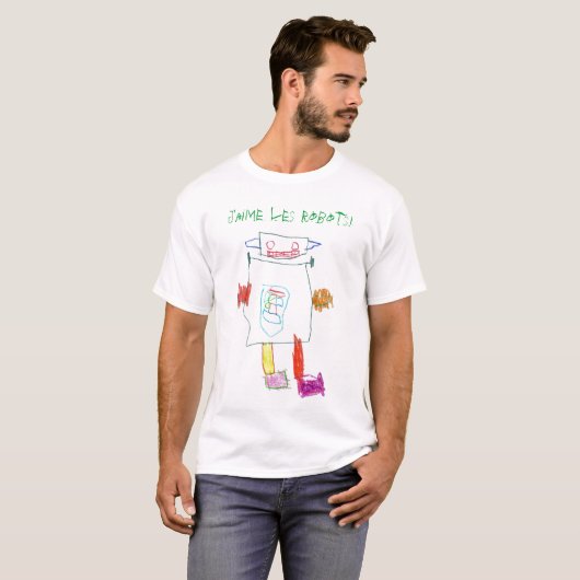 Roboter, J'aime les Roboter! T-Shirt (Vorne ganz)
