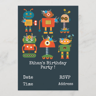 Roboter Jungen niedliche Geburtstag Party Einladung