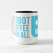 Roboter-Kaffee für alle Zweifarbige Tasse (Vorderseite Links)