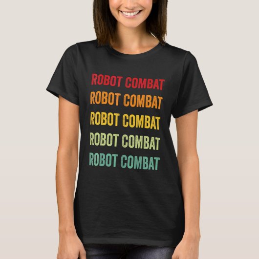 Roboter Kampf Roboter Hobbyist Regenbogen Design T-Shirt (Vorderseite)