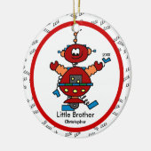 Roboter-kleiner Bruder-Weihnachtsverzierung Keramik Ornament (Links)