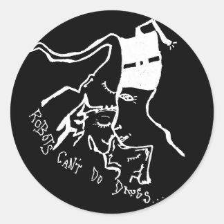 Roboter können keine Medikamentenaufkleber machen Runder Aufkleber