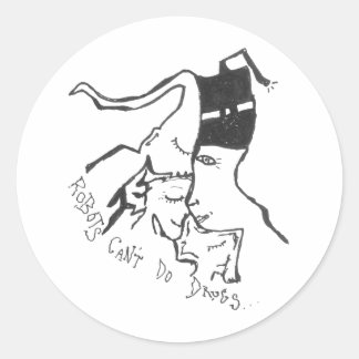 Roboter können keine Medikamentenaufkleber machen Runder Aufkleber