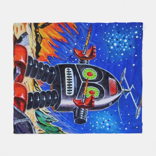 ROBOTER-KUNST-FLEECE-DECKE FLEECEDECKE (Vorderseite (Horizontal))