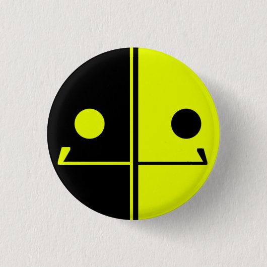 Roboter-Lächeln-Knopf Button (Vorderseite)