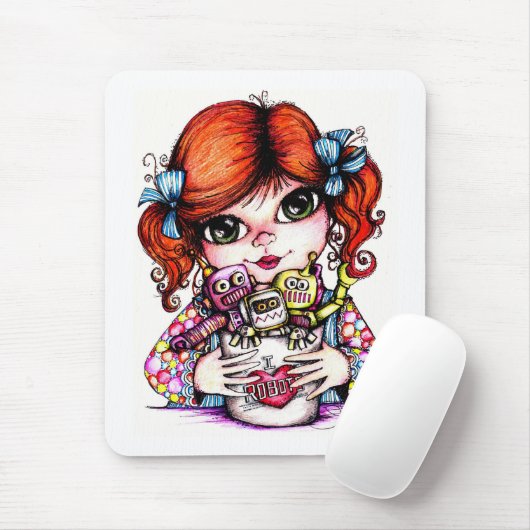 Roboter-Liebe Mousepad (Mit Mouse)