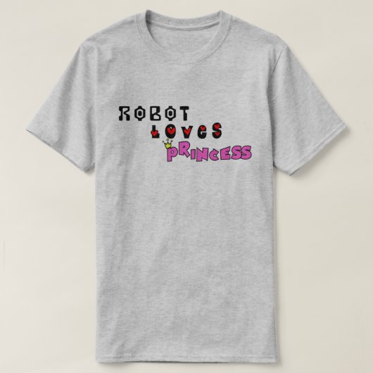 Roboter-Liebe-Prinzessin T-Shirt (Design vorne)