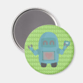 Roboter liebt Computerchips Magnet (Vorderseite/Rückseite)