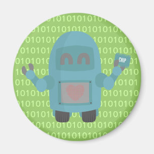 Roboter liebt Computerchips Magnet