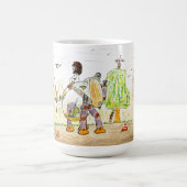 Roboter-Mädchen-aufpassender Sonnenaufgang Kaffeetasse (Mittel)