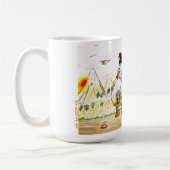 Roboter-Mädchen-aufpassender Sonnenaufgang Kaffeetasse (Links)