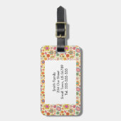 Roboter-Mädchen und Garten-Kindermuster Gepäckanhänger (Vorderseite vertikal)