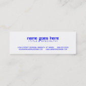 Roboter Mini Visitenkarte (Rückseite)