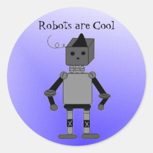 Roboter mit Ausspruch Runder Aufkleber