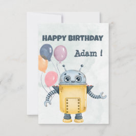 Roboter mit Ballons Grußkarte zum Geburtstag Karte