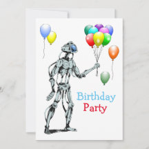 Roboter mit Balloons Einladung zum Geburtstag