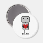 Roboter mit Herz Magnet (Vorderseite/Rückseite)