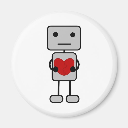 Roboter mit Herz Magnet (Vorne)