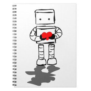 Roboter mit Herzen Notizblock