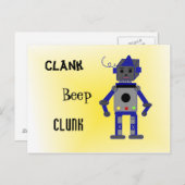 Roboter mit Lustigen Sprüchen Postkarte (Vorne/Hinten)