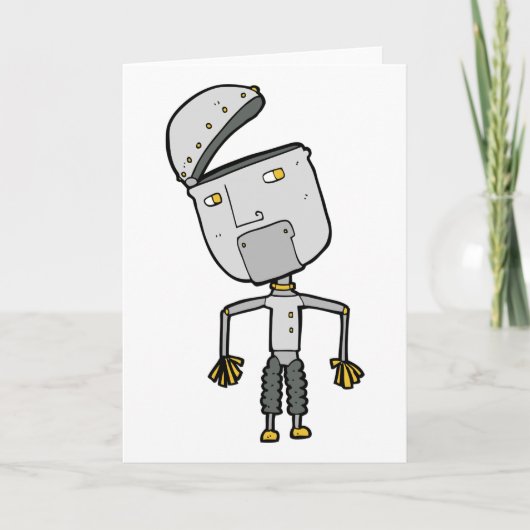 Roboter mit offenen Kopf Grußkarten Karte (Vorderseite)