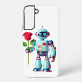 Roboter mit Rose Samsung Galaxy Hülle (Rückseite)