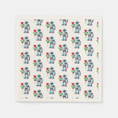 Roboter mit Rose Serviette (Vorderseite)