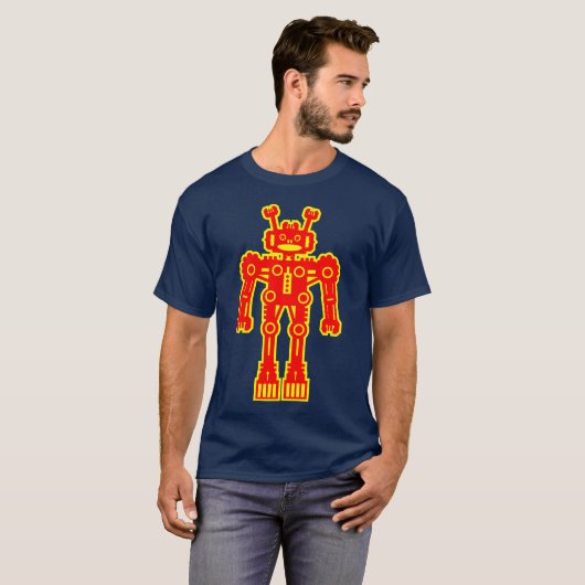 Roboter Mk I - (rot & gelb) T-Shirt (Vorne ganz)