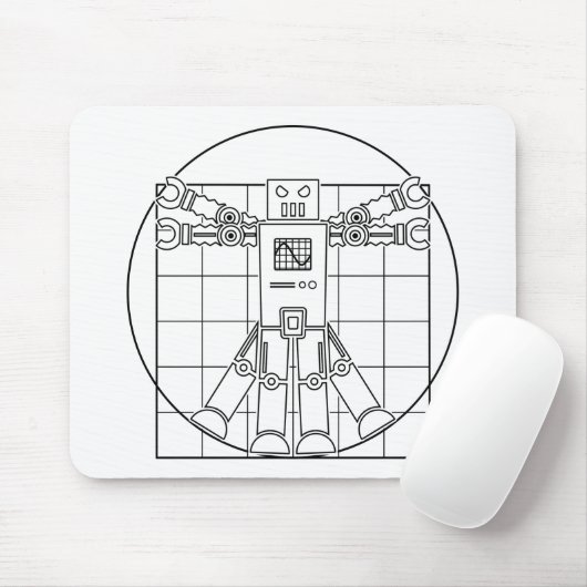 Roboter Mousepad Da Vincis Vitruvian (Mit Mouse)