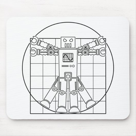 Roboter Mousepad Da Vincis Vitruvian (Vorne)