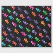 Roboter-Muster-Regenbogen-verrückter Geburtstag Geschenkpapier (Flach)